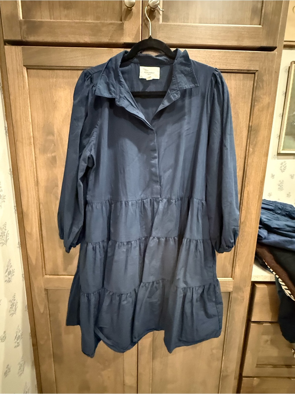 Tuckernuck Navy Blue Tiered Shirtdress